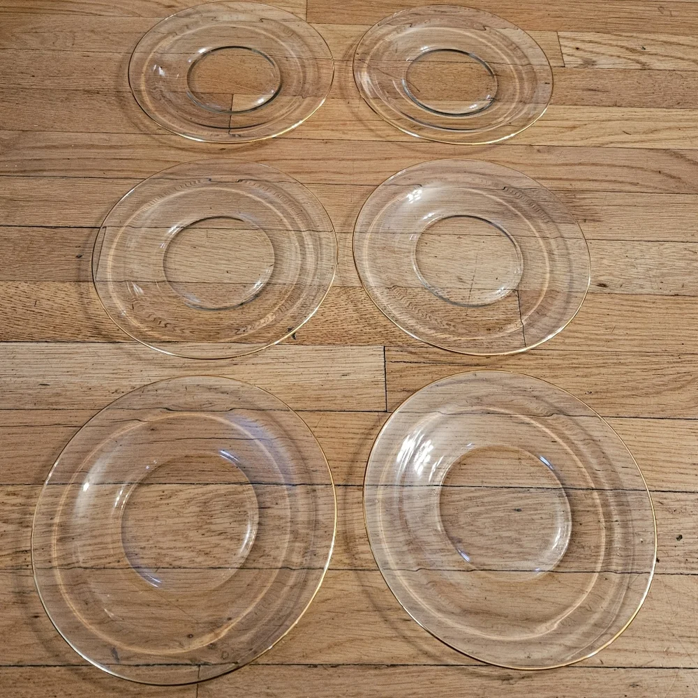 *Mansfield by Tiffin-Franciscan  Luncheon Plates w/24k Gold Trim Set Of 6